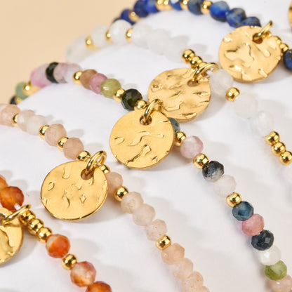 Pulsera en estilo Moderno Geométrico hecha en  Piedra Naturales y acero inoxidable