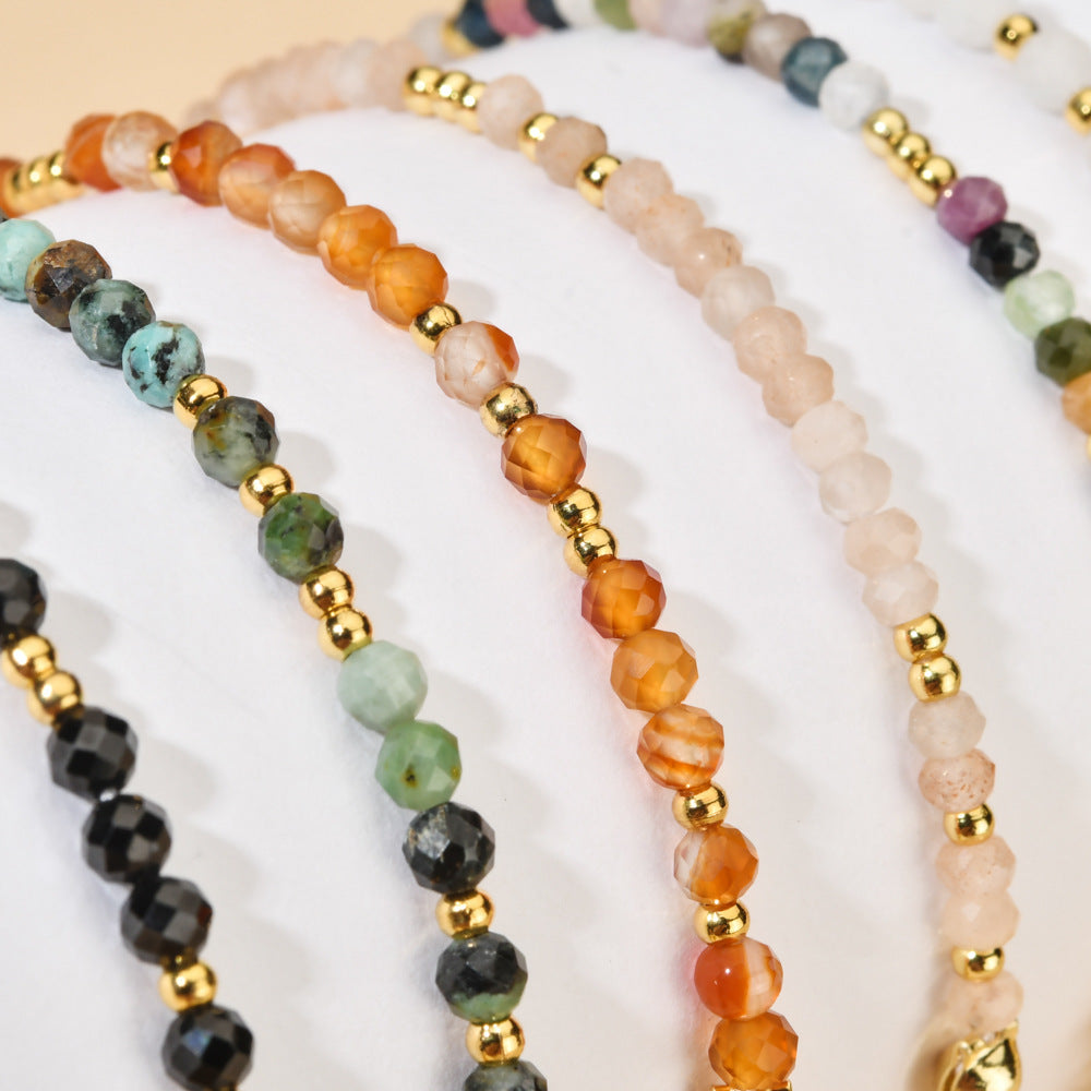 Pulsera en estilo Moderno Geométrico hecha en  Piedra Naturales y acero inoxidable