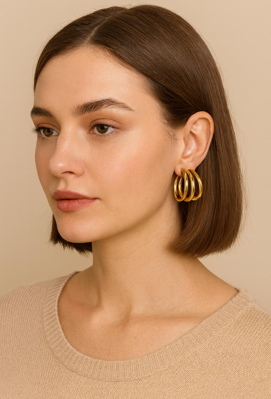 Pendientes de triple aros