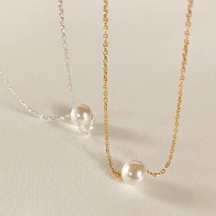 Colgante en Plata De Ley 925 con Perla Geométrico Collar