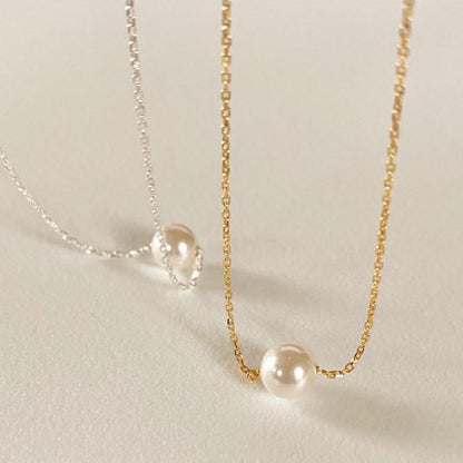 Colgante en Plata De Ley 925 con Perla Geométrico Collar