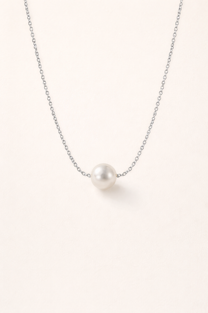 Colgante en Plata De Ley 925 con Perla Geométrico Collar