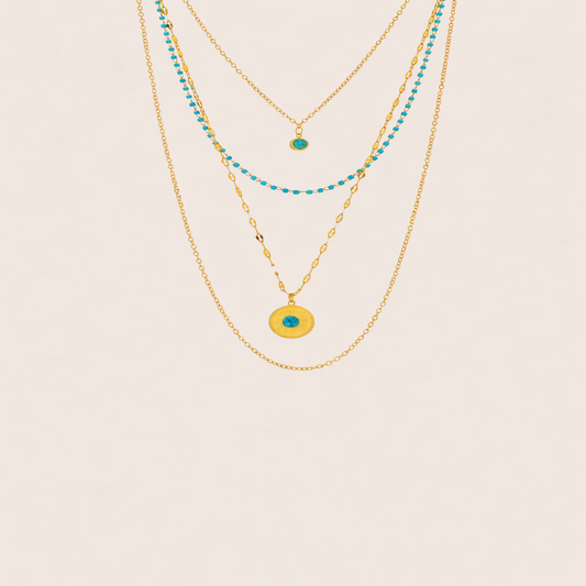 collar azul turquesa