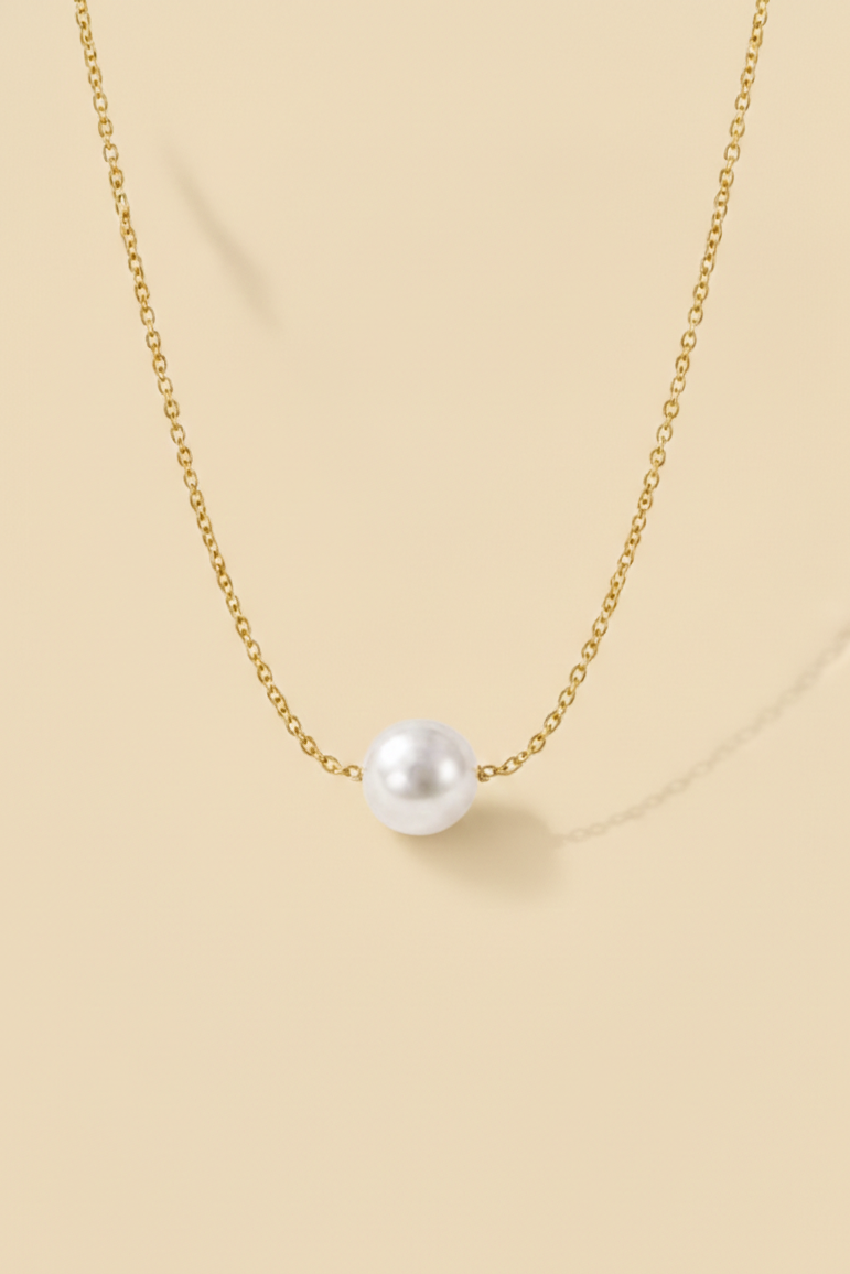 Colgante en Plata De Ley 925 con Perla Geométrico Collar