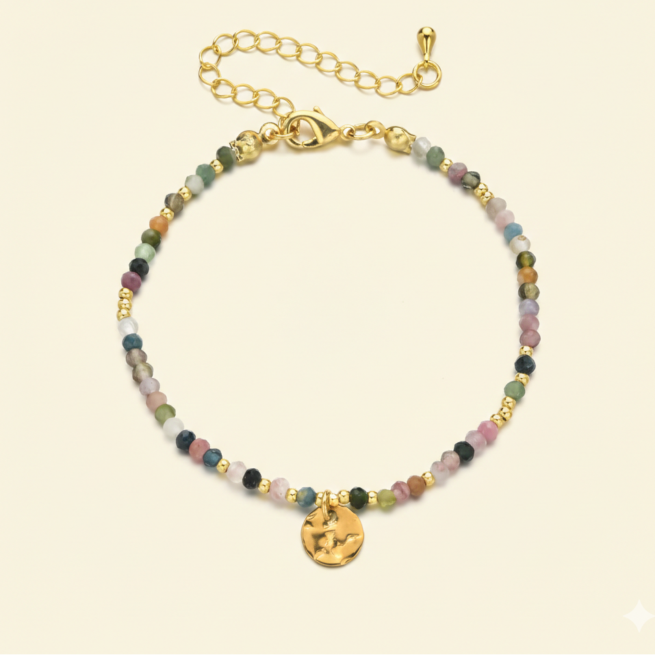 Pulsera en estilo Moderno Geométrico hecha en  Piedra Naturales y acero inoxidable