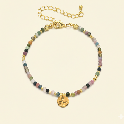 Pulsera en estilo Moderno Geométrico hecha en  Piedra Naturales y acero inoxidable