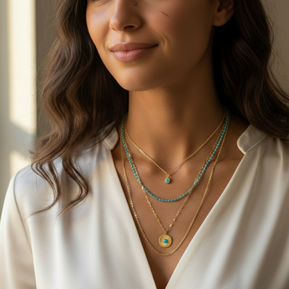 collar azul turquesa