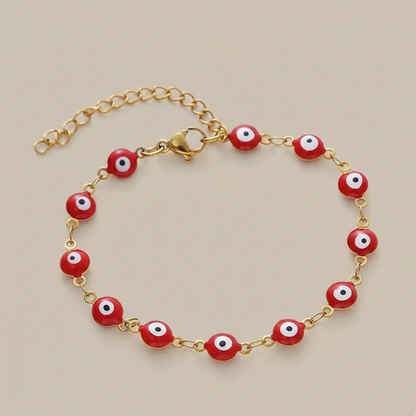 ✨ Pulsera Ojo Protector en Acero de Titanio Dorado ✨