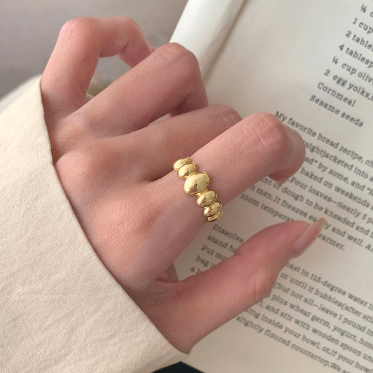 Anillo De Plata Esterlina S925 Estilo Coreano En Gradiente Oval Simplicidad Retro Moda Para Mujer Joyería De Mano Geométrica Tendencia