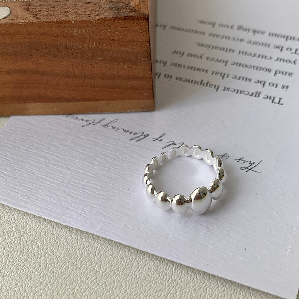 Anillo De Plata Esterlina S925 Estilo Coreano En Gradiente Oval Simplicidad Retro Moda Para Mujer Joyería De Mano Geométrica Tendencia