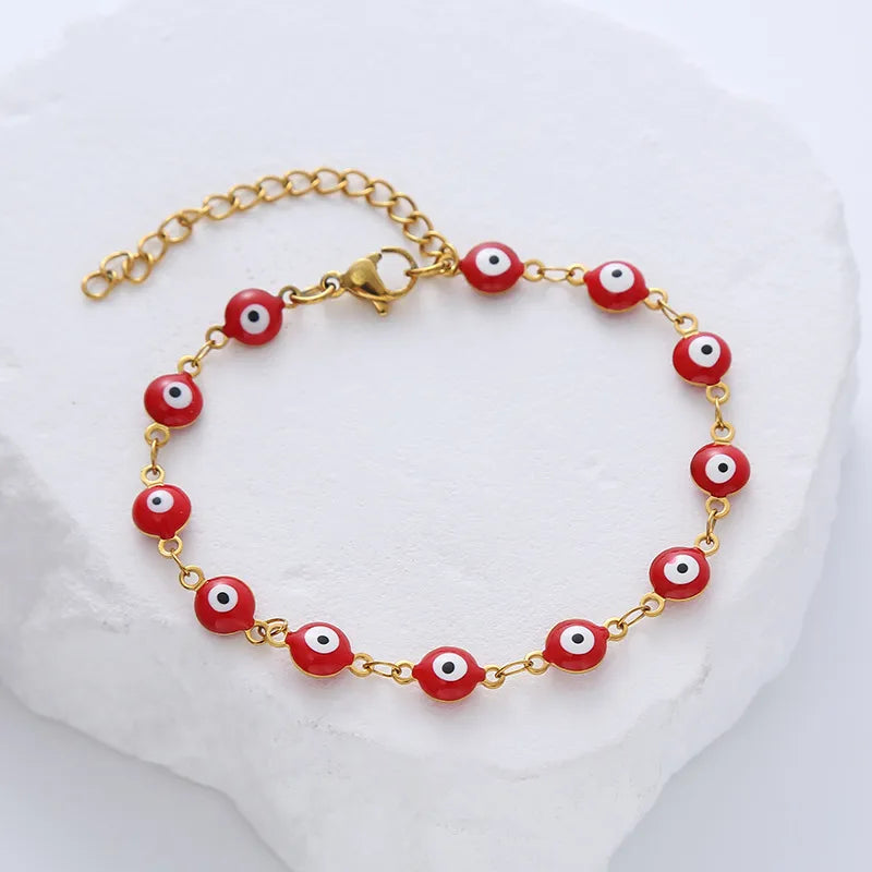 ✨ Pulsera Ojo Protector en Acero de Titanio Dorado ✨