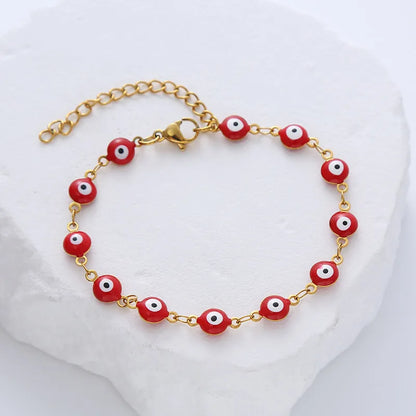 ✨ Pulsera Ojo Protector en Acero de Titanio Dorado ✨